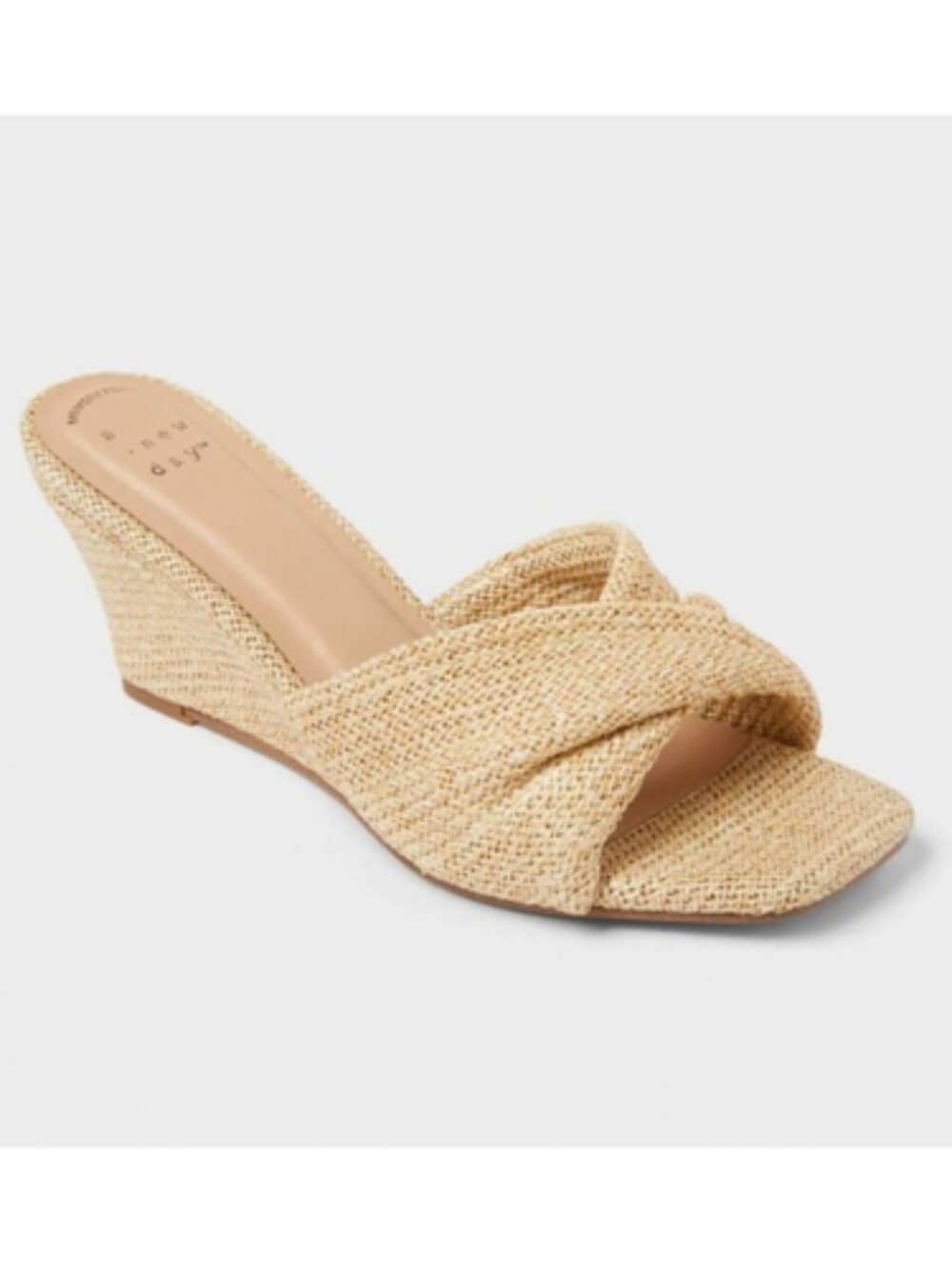 Women’s Amal Wedge Slip on Heels with Memory Foam Insole - A New Day Natural 9